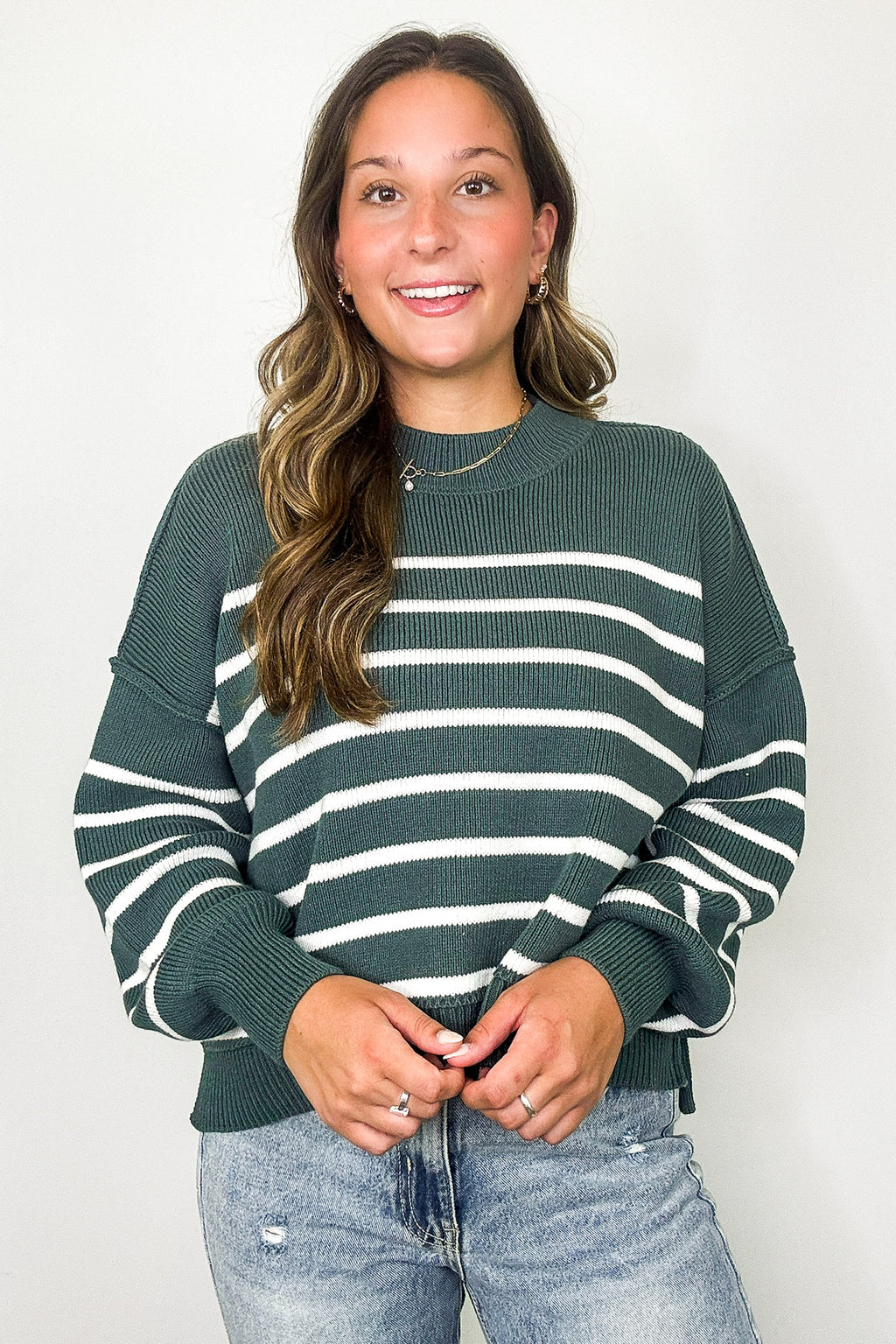 Seam Story Striped Oversized Sweater - Madison and Mallory