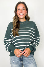 Seam Story Striped Oversized Sweater - Madison and Mallory