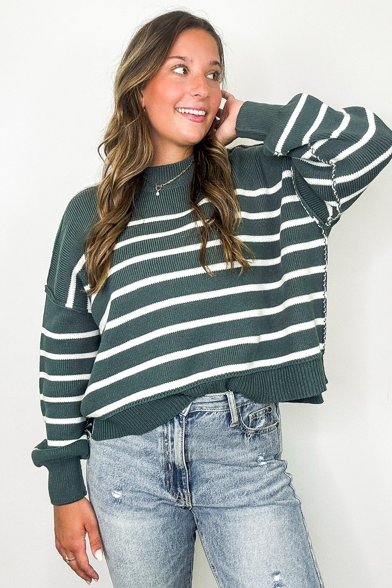 Seam Story Striped Oversized Sweater - BACK IN STOCK - Madison and Mallory