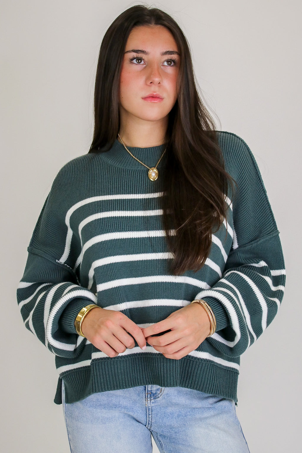 Seam Story Striped Oversized Sweater