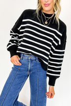 Seam Story Striped Oversized Sweater - BACK IN STOCK - Madison and Mallory