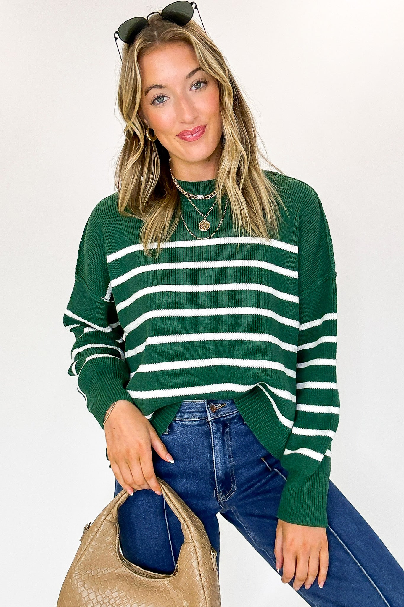 Seam Story Striped Oversized Sweater - BACK IN STOCK - Madison and Mallory