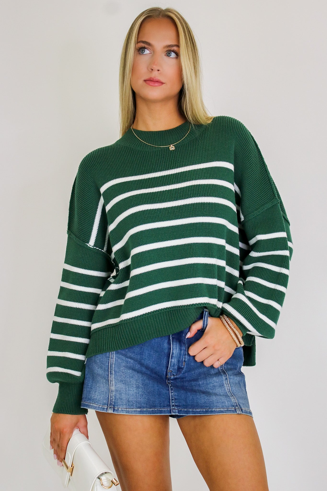 Seam Story Striped Oversized Sweater - Madison and Mallory