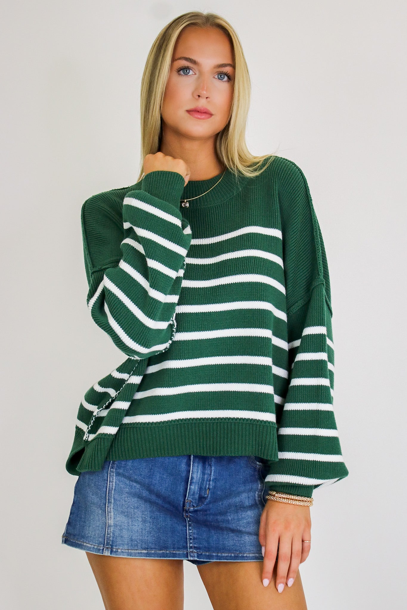 Seam Story Striped Oversized Sweater
