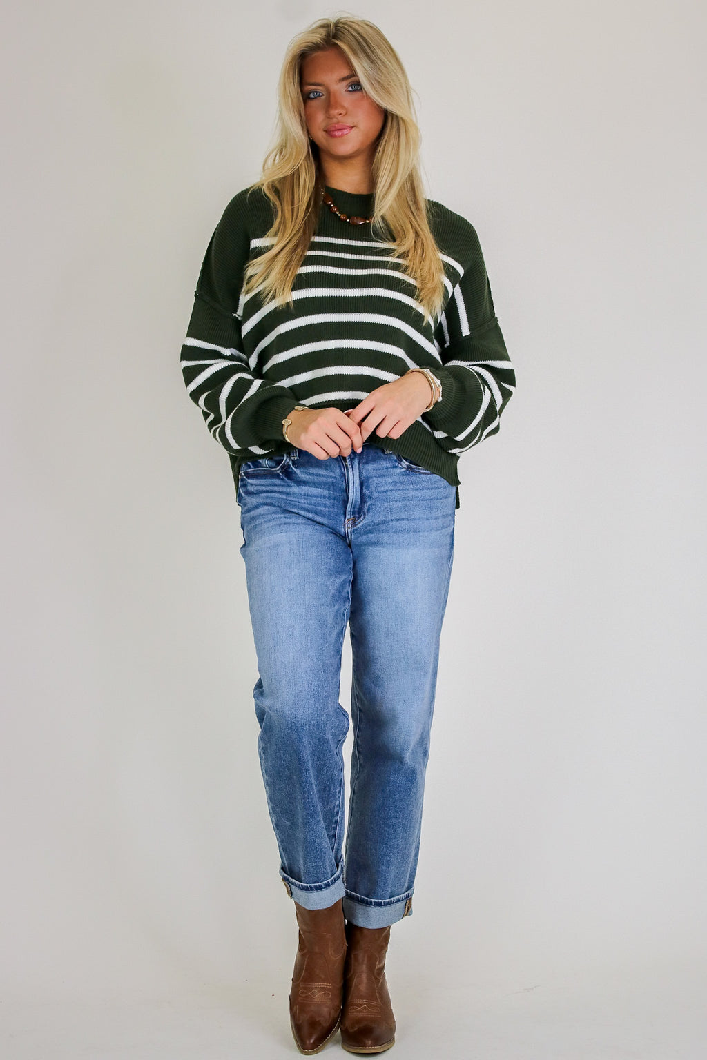 Seam Story Striped Oversized Sweater - Madison and Mallory