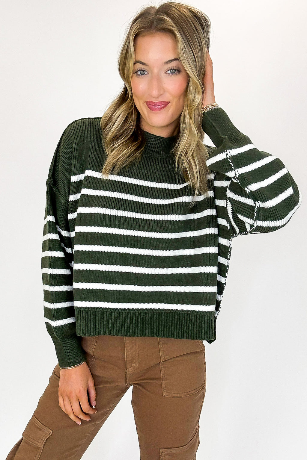 Seam Story Striped Oversized Sweater - Madison and Mallory