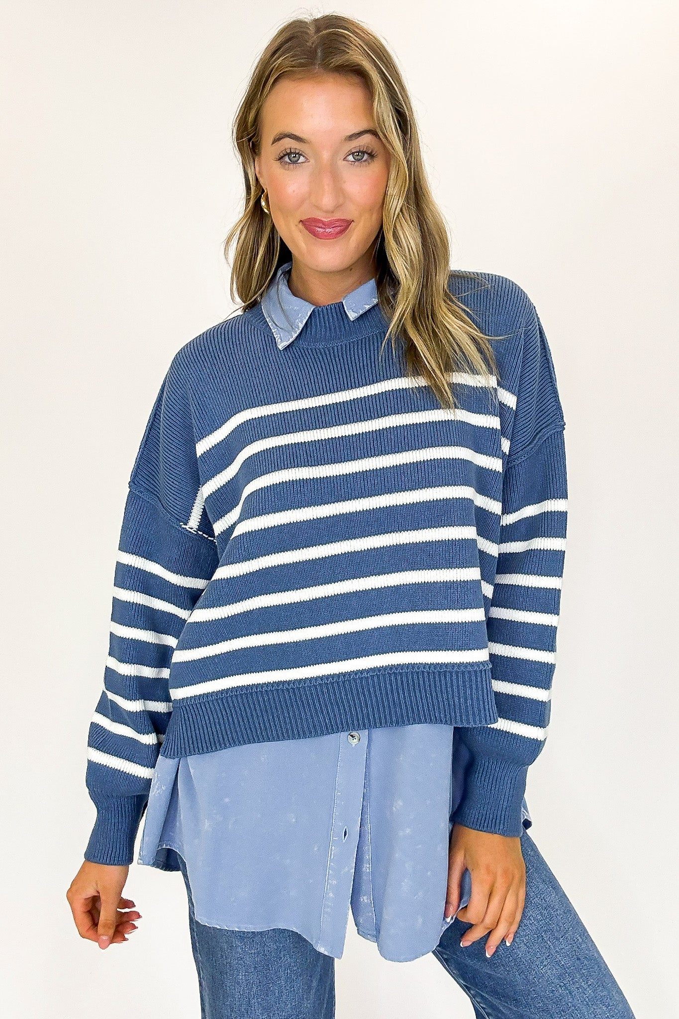 Seam Story Striped Oversized Sweater - BACK IN STOCK - Madison and Mallory