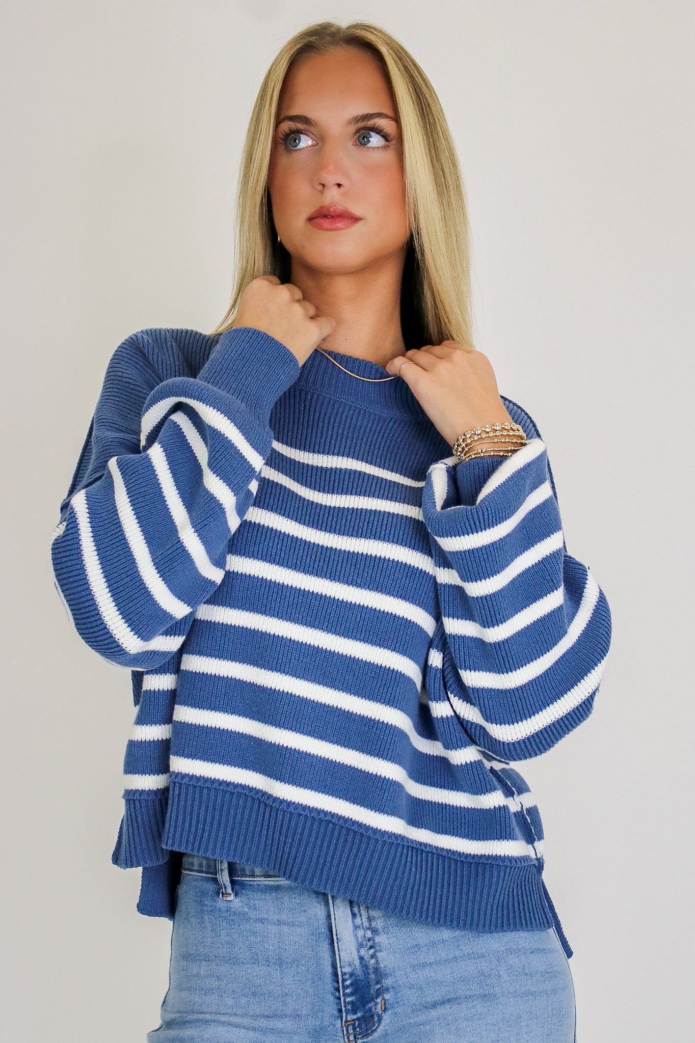 Seam Story Striped Oversized Sweater