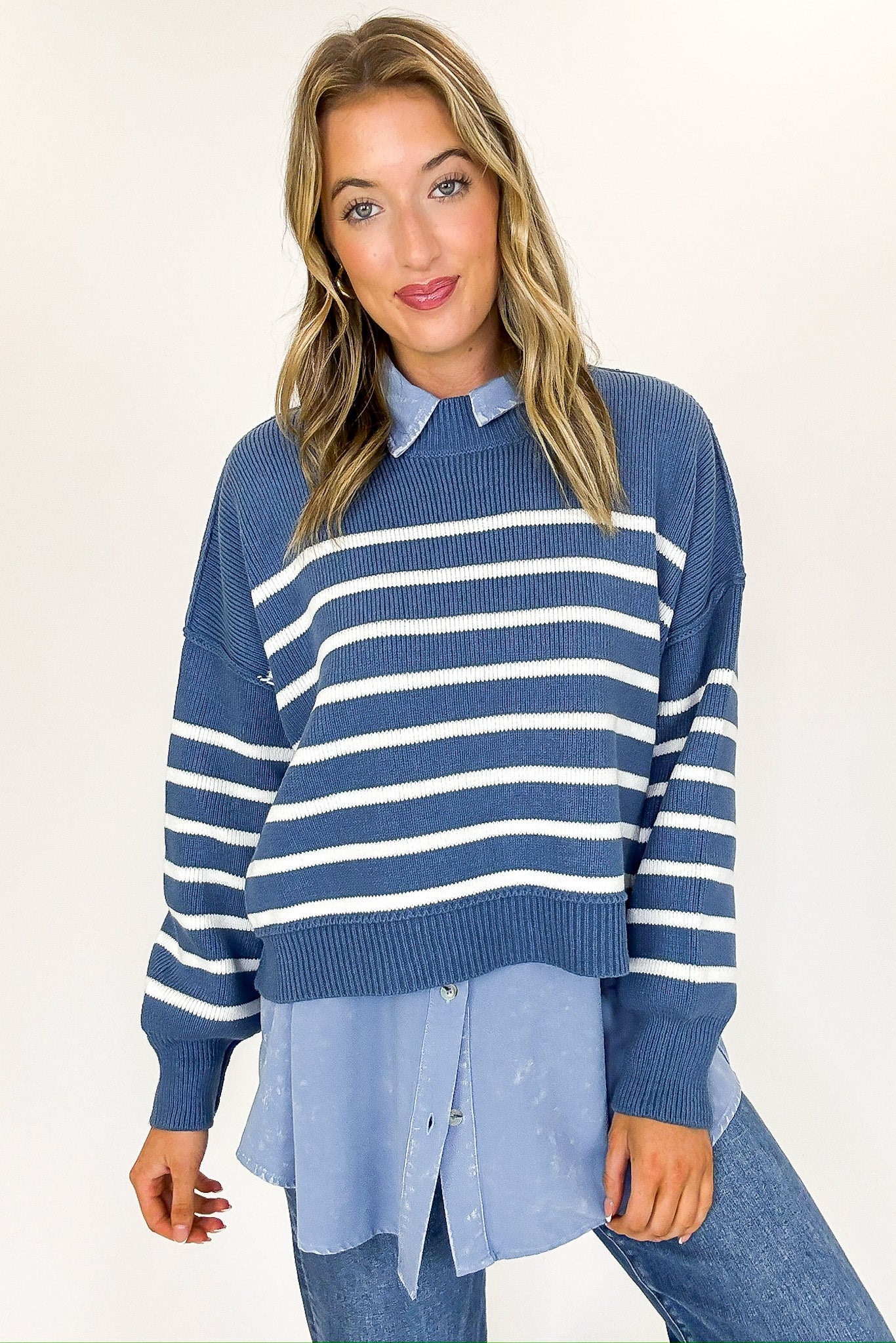 Seam Story Striped Oversized Sweater - BACK IN STOCK - Madison and Mallory