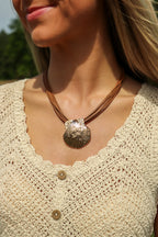 Seaside Layers Multi Cord Seashell Pendant Necklace - Madison and Mallory
