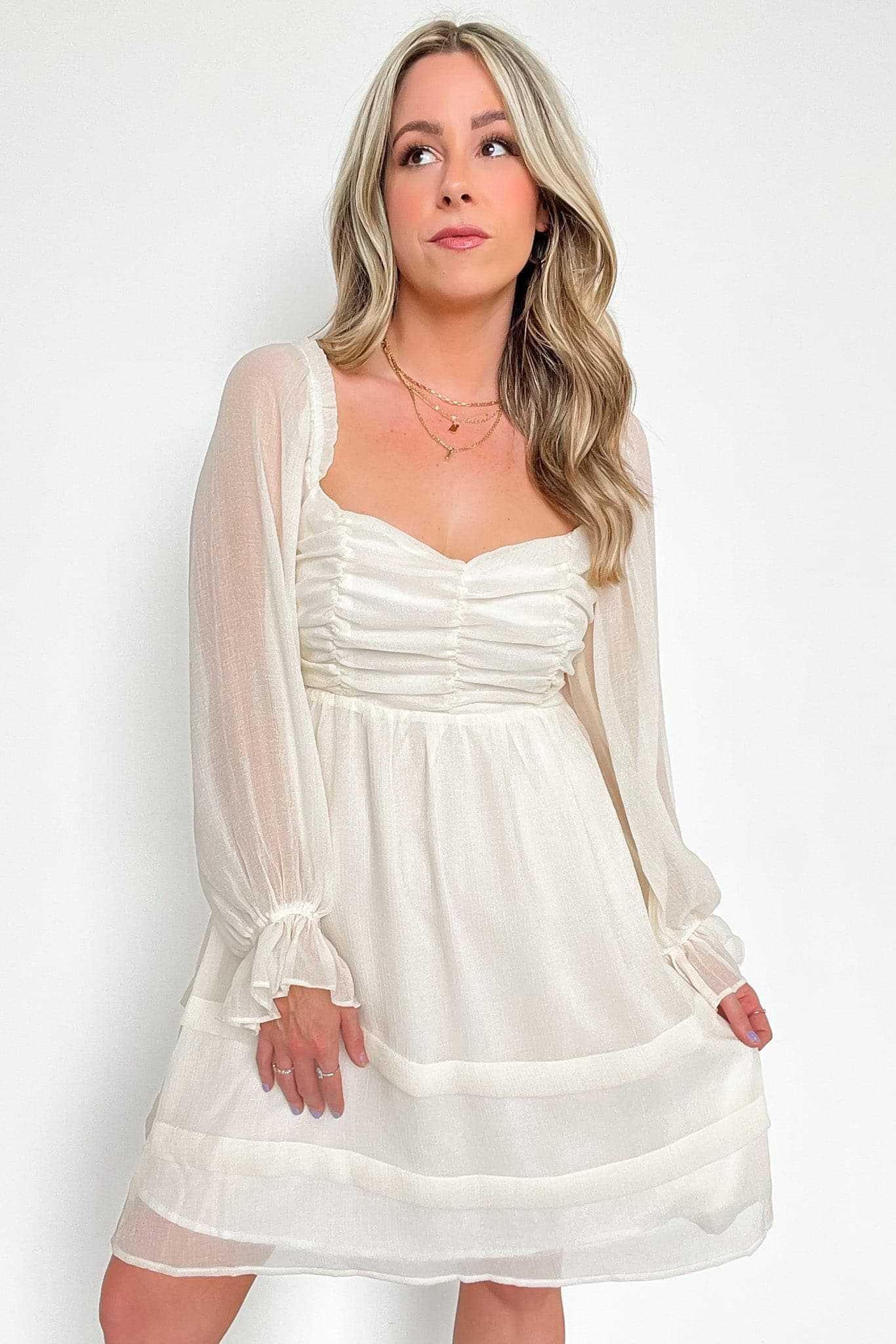  Sensational Promise Ruched Tiered Dress - FINAL SALE - Madison and Mallory