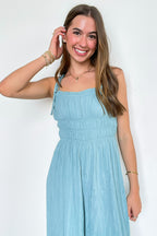 Serendipity Silky Ruched Tie Strap Babydoll Jumpsuit - Madison and Mallory