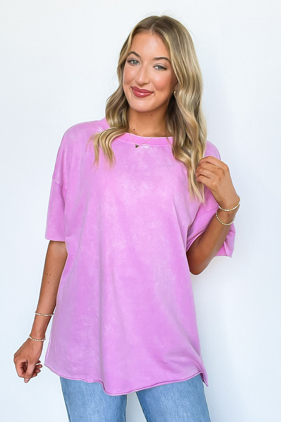 Serene Escapes Acid Wash Raw Edge Relaxed Fit Top - BACK IN STOCK - Madison and Mallory