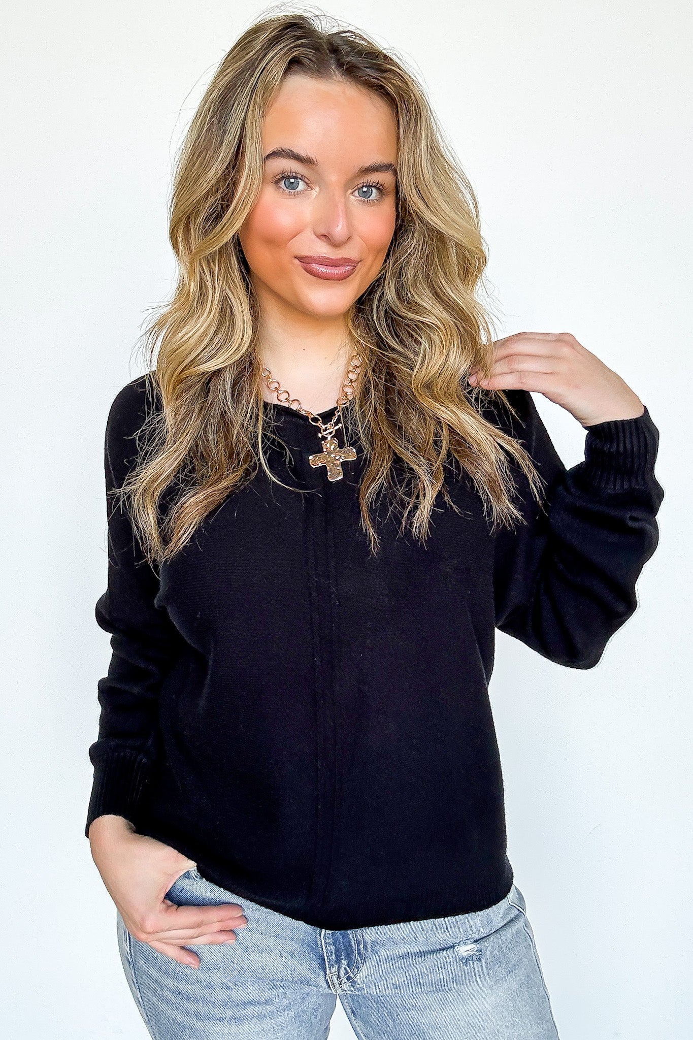Serene Seam Viscose Knit Sweater - FINAL SALE - Madison and Mallory