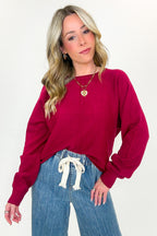 Cabernet / S Serene Seam Viscose Knit Sweater - FINAL SALE - Madison and Mallory