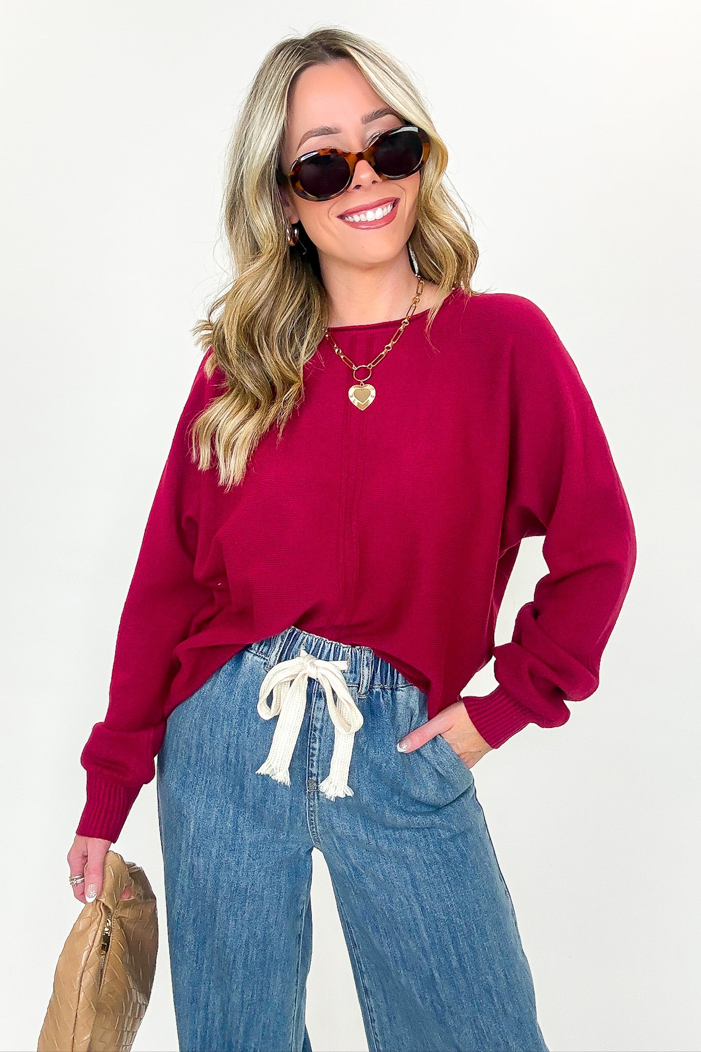 Serene Seam Viscose Knit Sweater - FINAL SALE - Madison and Mallory