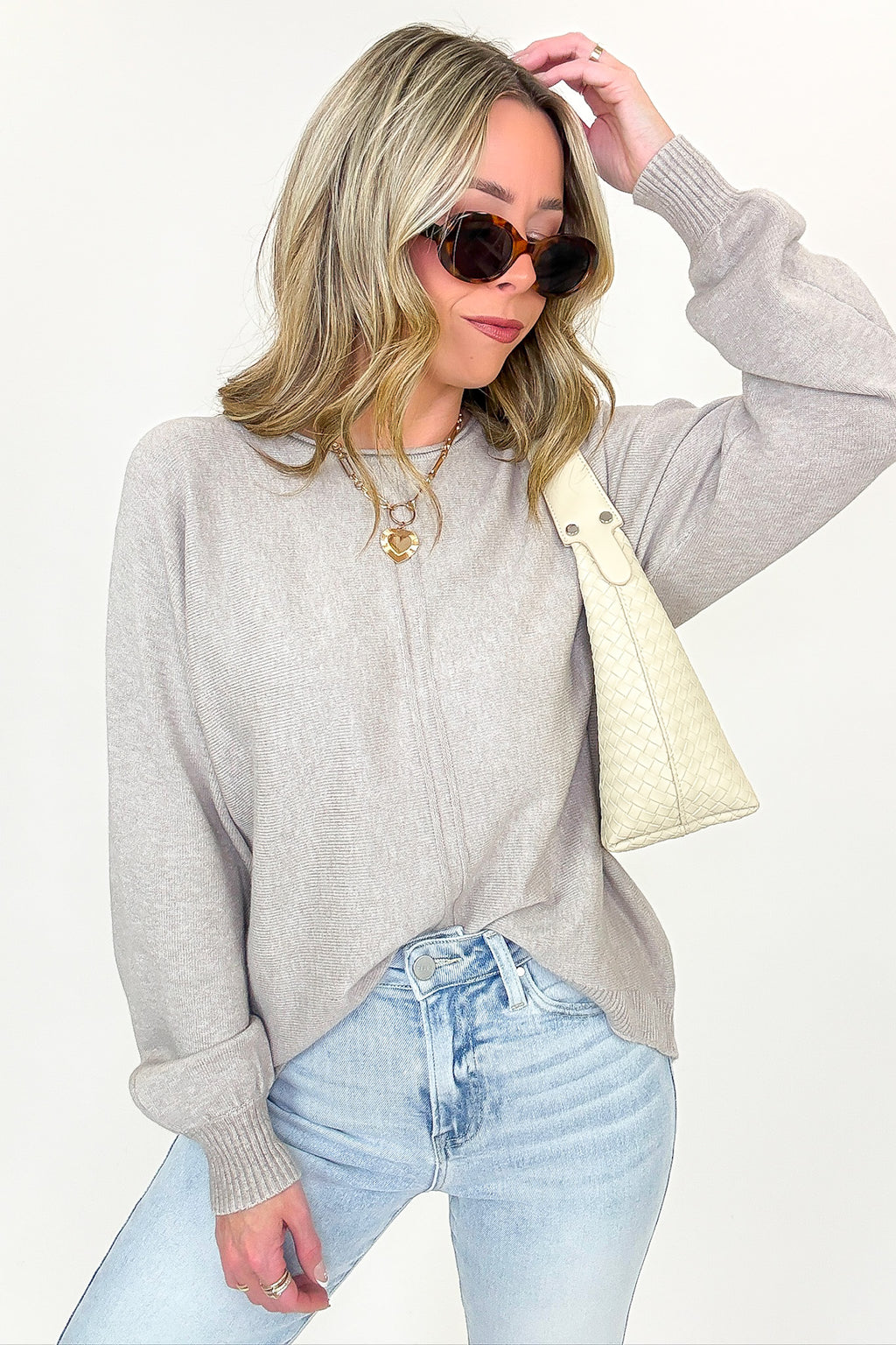 Heather Mocha / S Serene Seam Viscose Knit Sweater - FINAL SALE - Madison and Mallory
