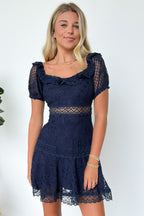 Seriously Sensational Short Sleeve Ruffle Lace Dress - FINAL SALE - Madison and Mallory