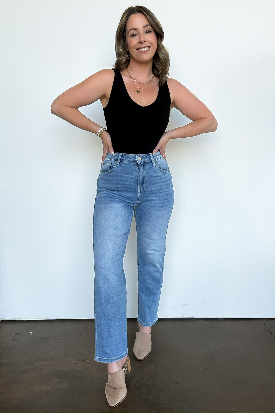  Shailene High Rise Relaxed Straight Mom Jeans - Madison and Mallory