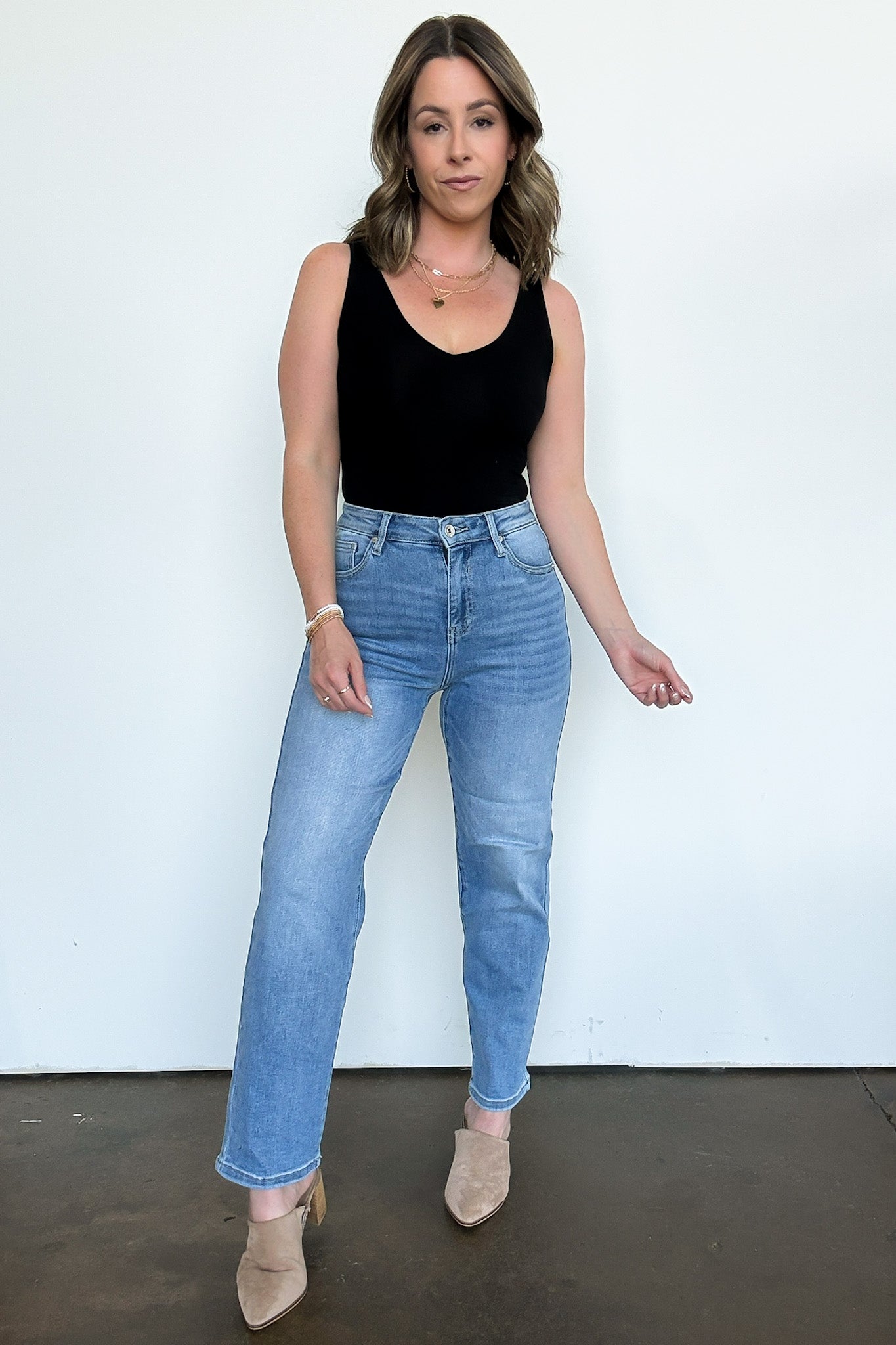 Shailene High Rise Relaxed Straight Mom Jeans - FINAL SALE - Madison and Mallory