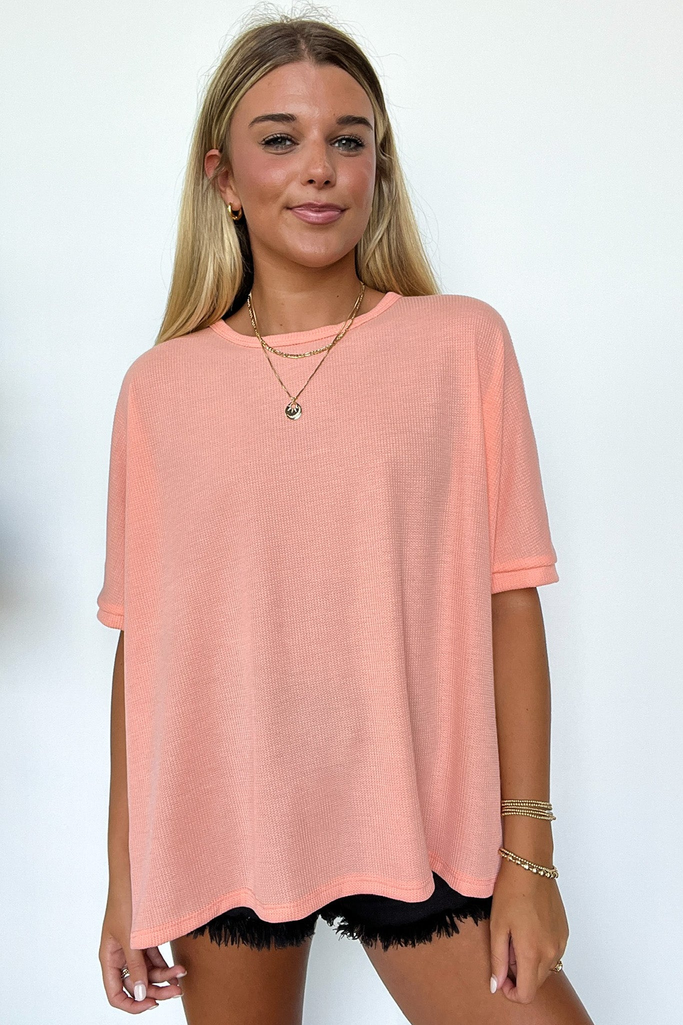  Shaina Oversized Thermal Knit Top - FINAL SALE - Madison and Mallory