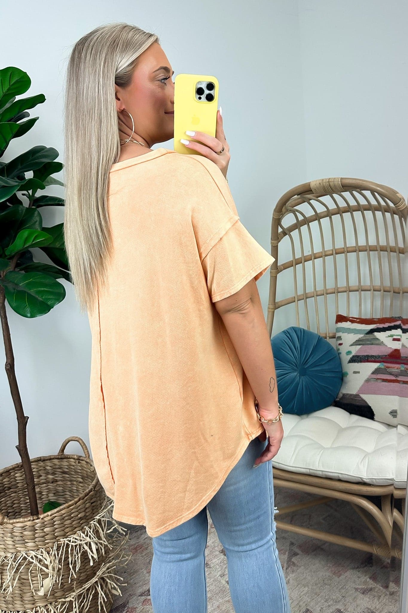  Shaniah Asymmetric Washed Pocket Tee - FINAL SALE - Madison and Mallory