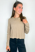 Shanie Cable Knit Banded Top - FINAL SALE - Madison and Mallory