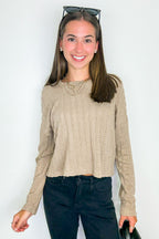 Shanie Cable Knit Banded Top - FINAL SALE - Madison and Mallory