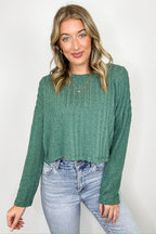 Shanie Cable Knit Banded Top - FINAL SALE - Madison and Mallory