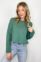 Shanie Cable Knit Banded Top - FINAL SALE - Madison and Mallory