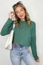 Shanie Cable Knit Banded Top - FINAL SALE - Madison and Mallory