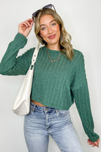 Shanie Cable Knit Banded Top - FINAL SALE - Madison and Mallory