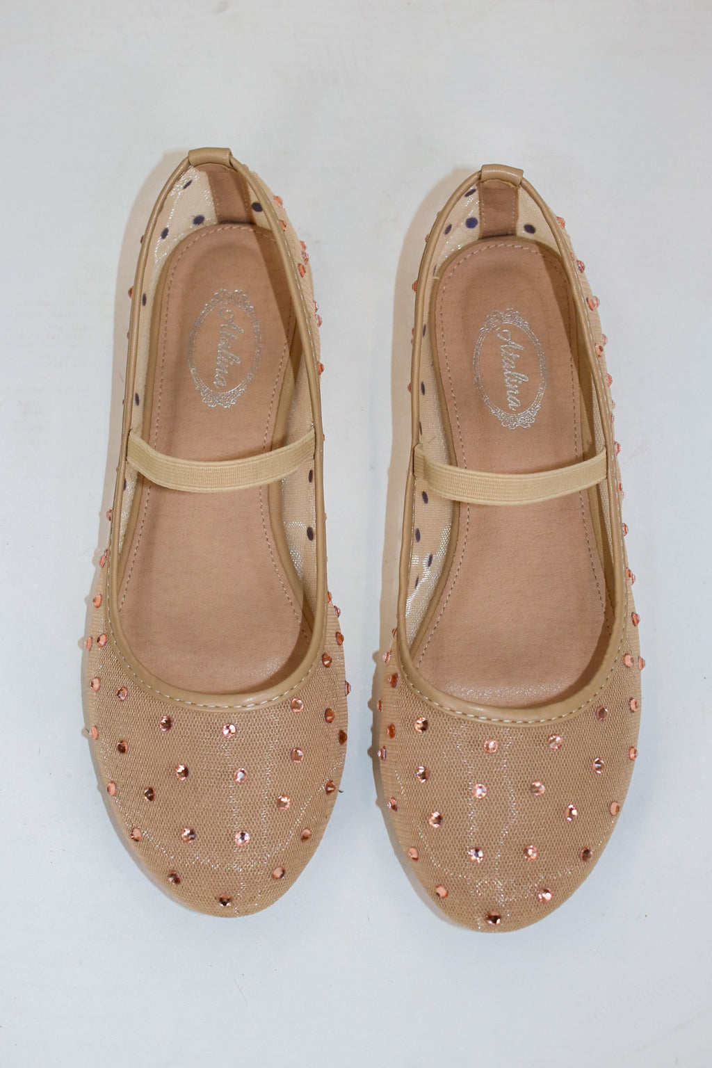 Shimmer Step Mesh Ballet Flats