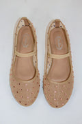 Shimmer Step Mesh Ballet Flats