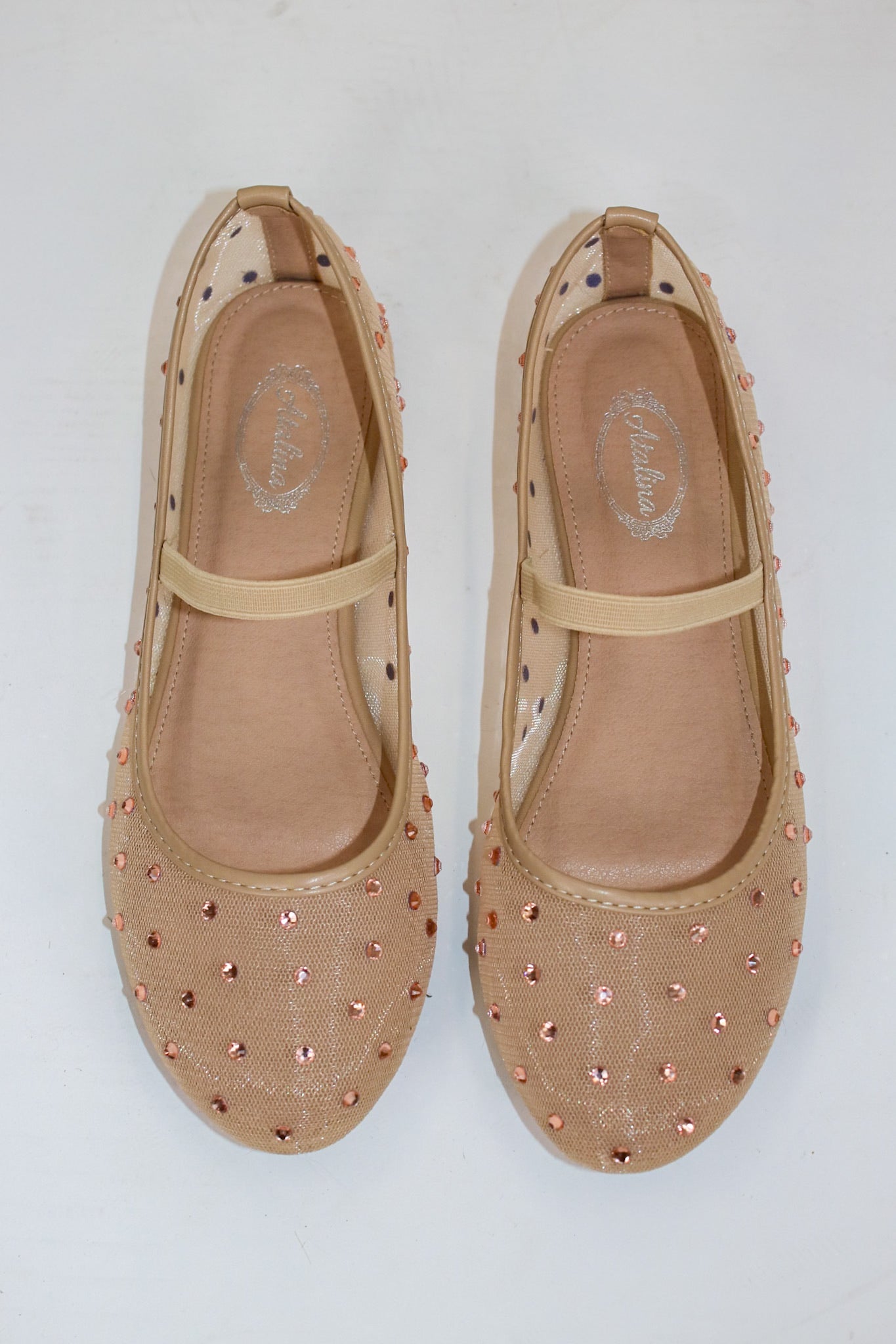 Shimmer Step Mesh Ballet Flats