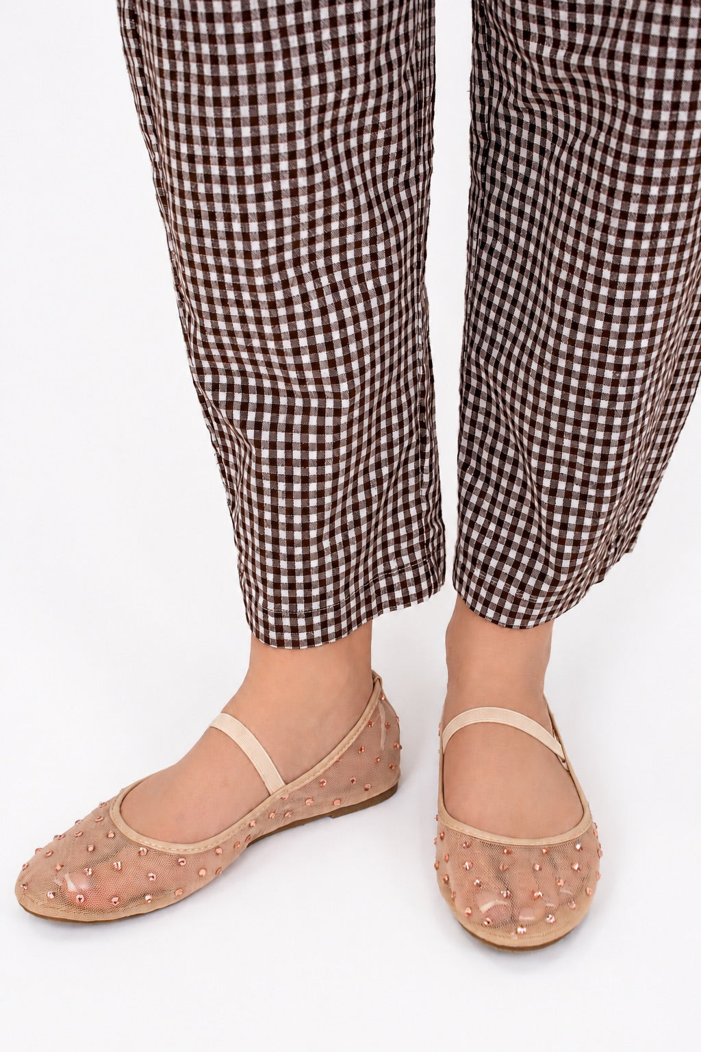 Shimmer Step Mesh Ballet Flats