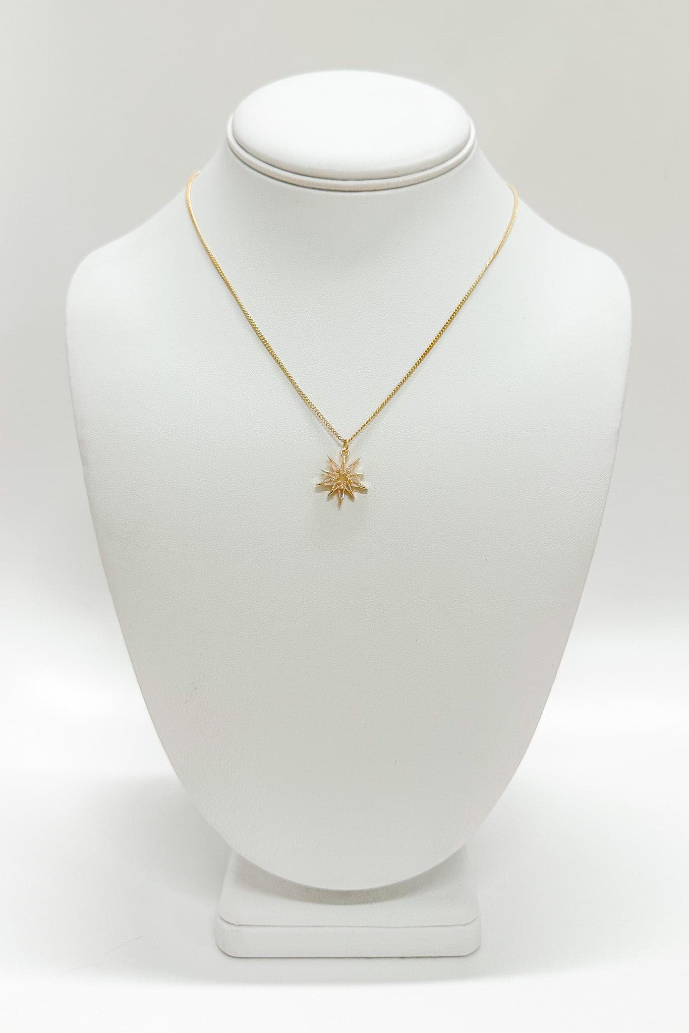 Gold Shining Bright Rhinestone Starburst Necklace - Madison and Mallory