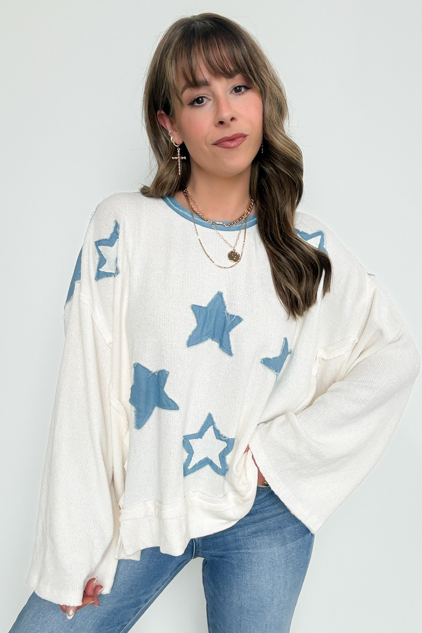  Shooting Star Patch Pullover - Madison and Mallory