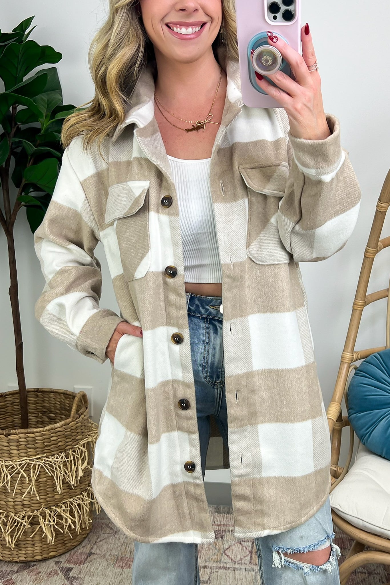  Shyanne Buffalo Plaid Button Down Shacket - FINAL SALE - Madison and Mallory