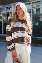 Signal Stripe Crew Pullover