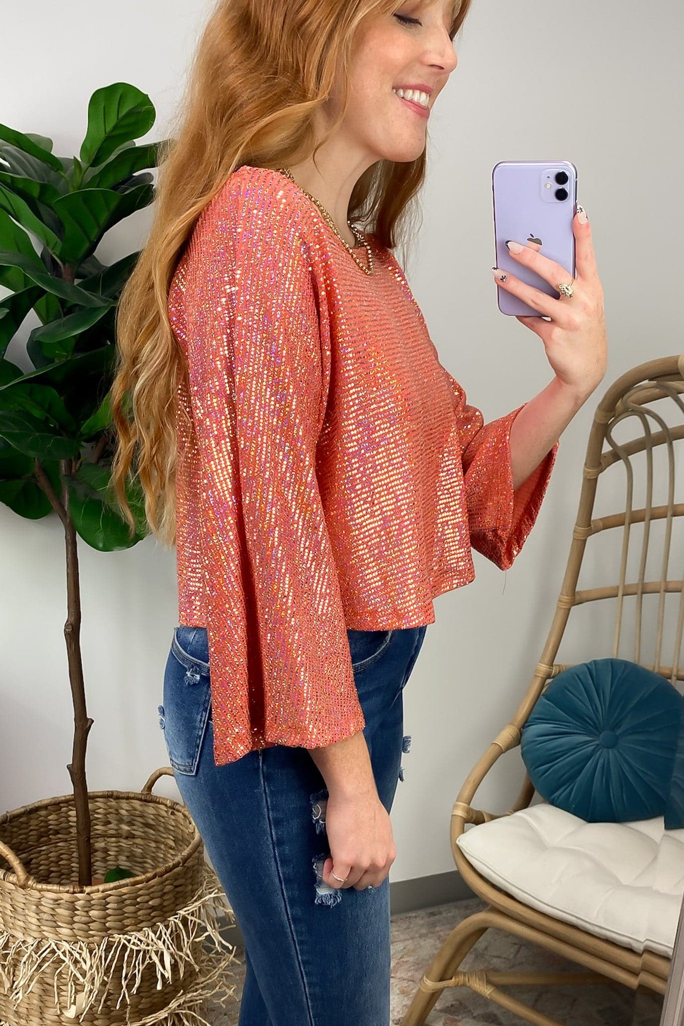  Signature Sparkle Flowy Sequin Top - FINAL SALE - Madison and Mallory