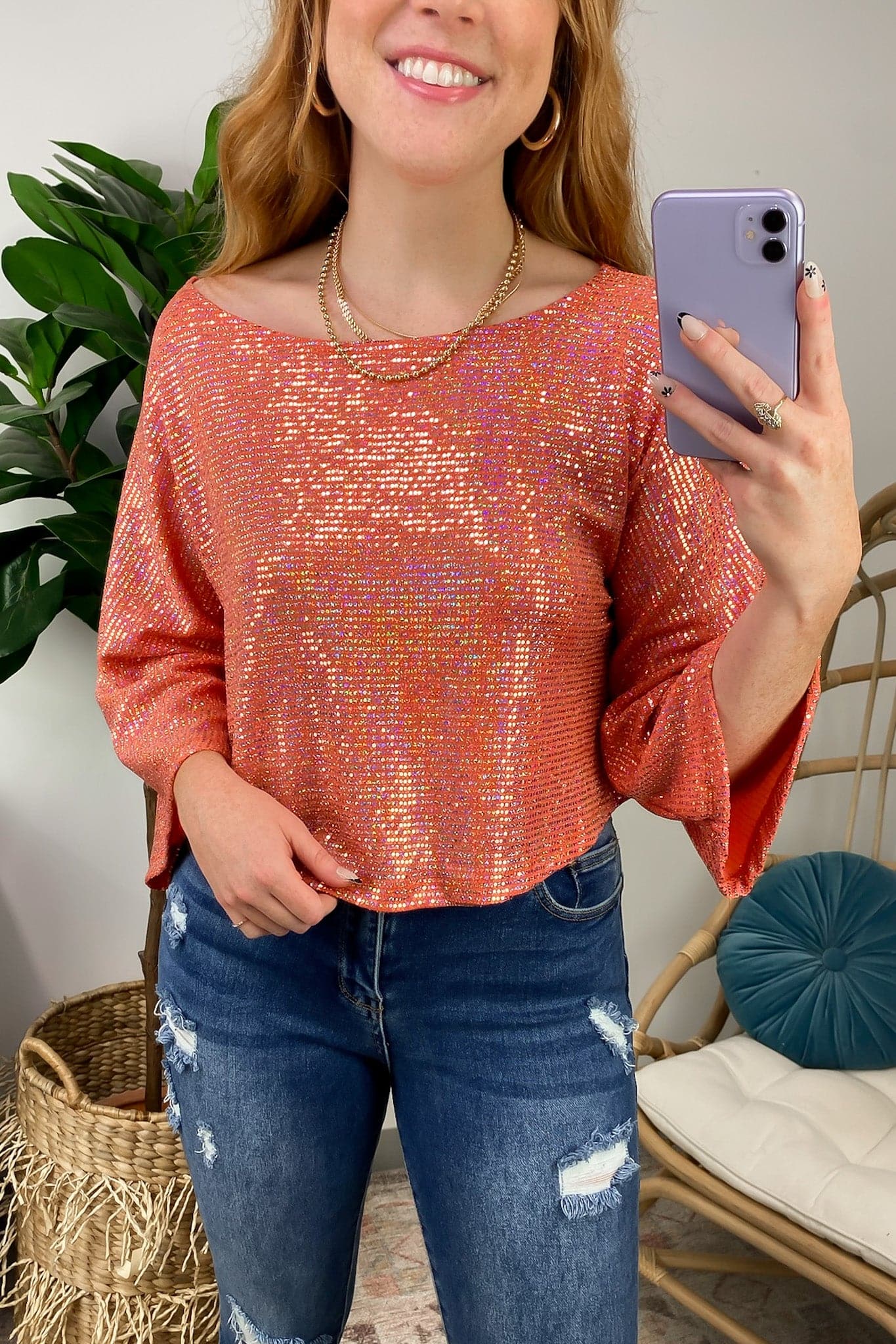  Signature Sparkle Flowy Sequin Top - FINAL SALE - Madison and Mallory