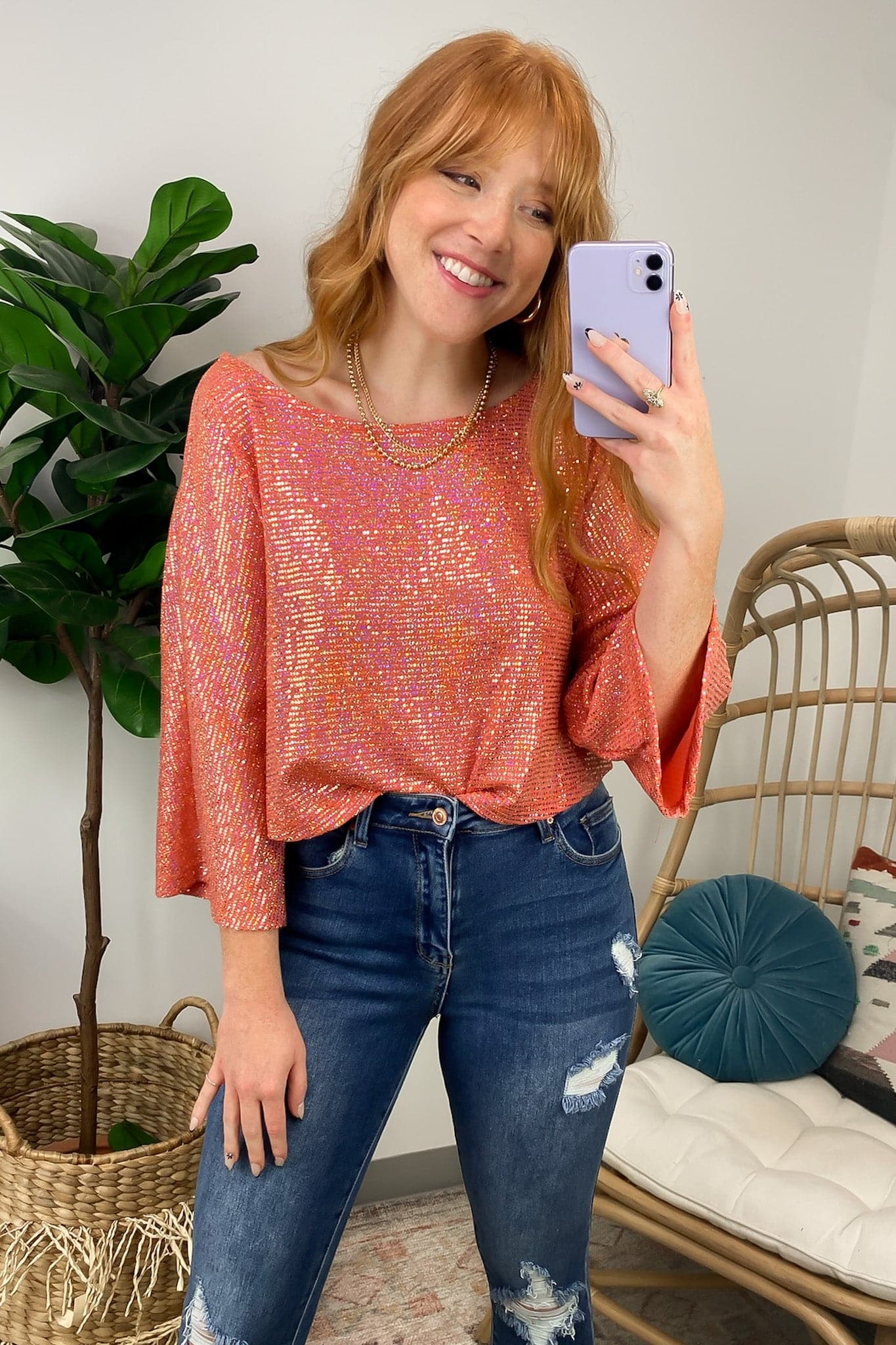  Signature Sparkle Flowy Sequin Top - FINAL SALE - Madison and Mallory