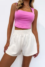 Ivory / S Signature Soft Elastic Waist Shorts - Madison and Mallory
