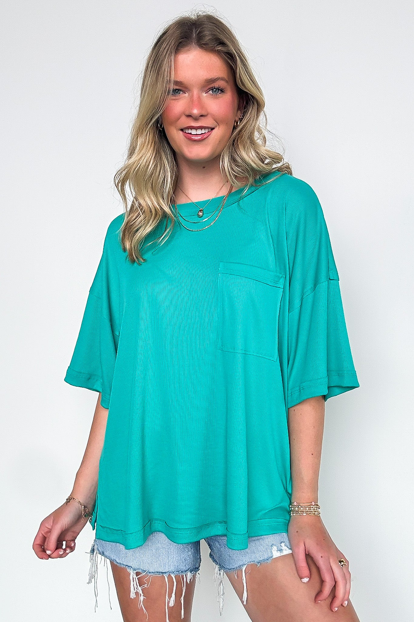 Emerald / SM Simonah Relaxed Fit Pocket Tee - Madison and Mallory