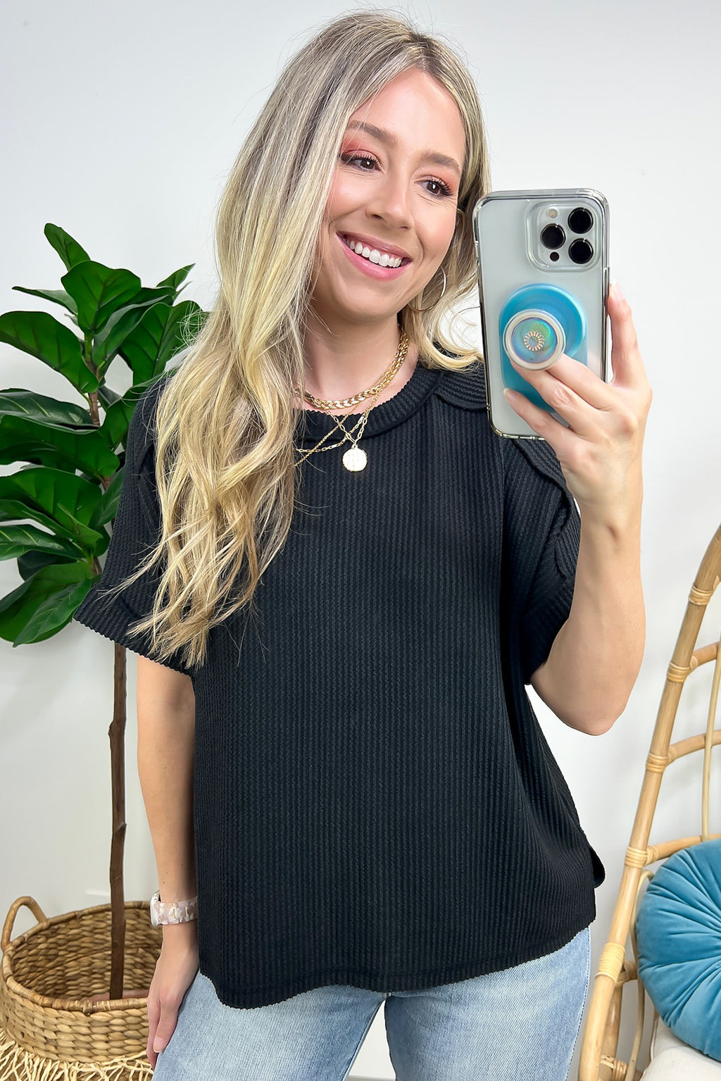 Simple Adoration Rib Knit Raw Edge Top - BACK IN STOCK - Madison and Mallory