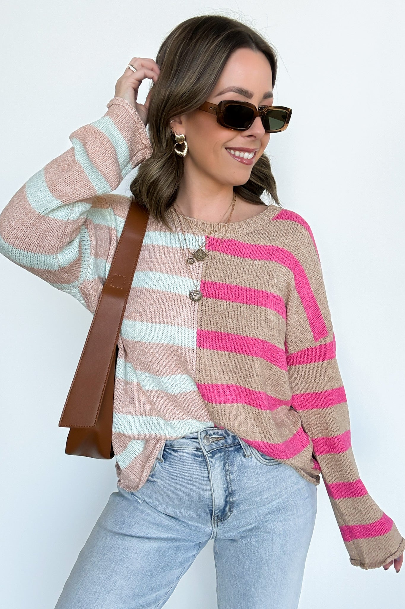  Simple Endeavor Color Block Striped Knit Sweater - Madison and Mallory