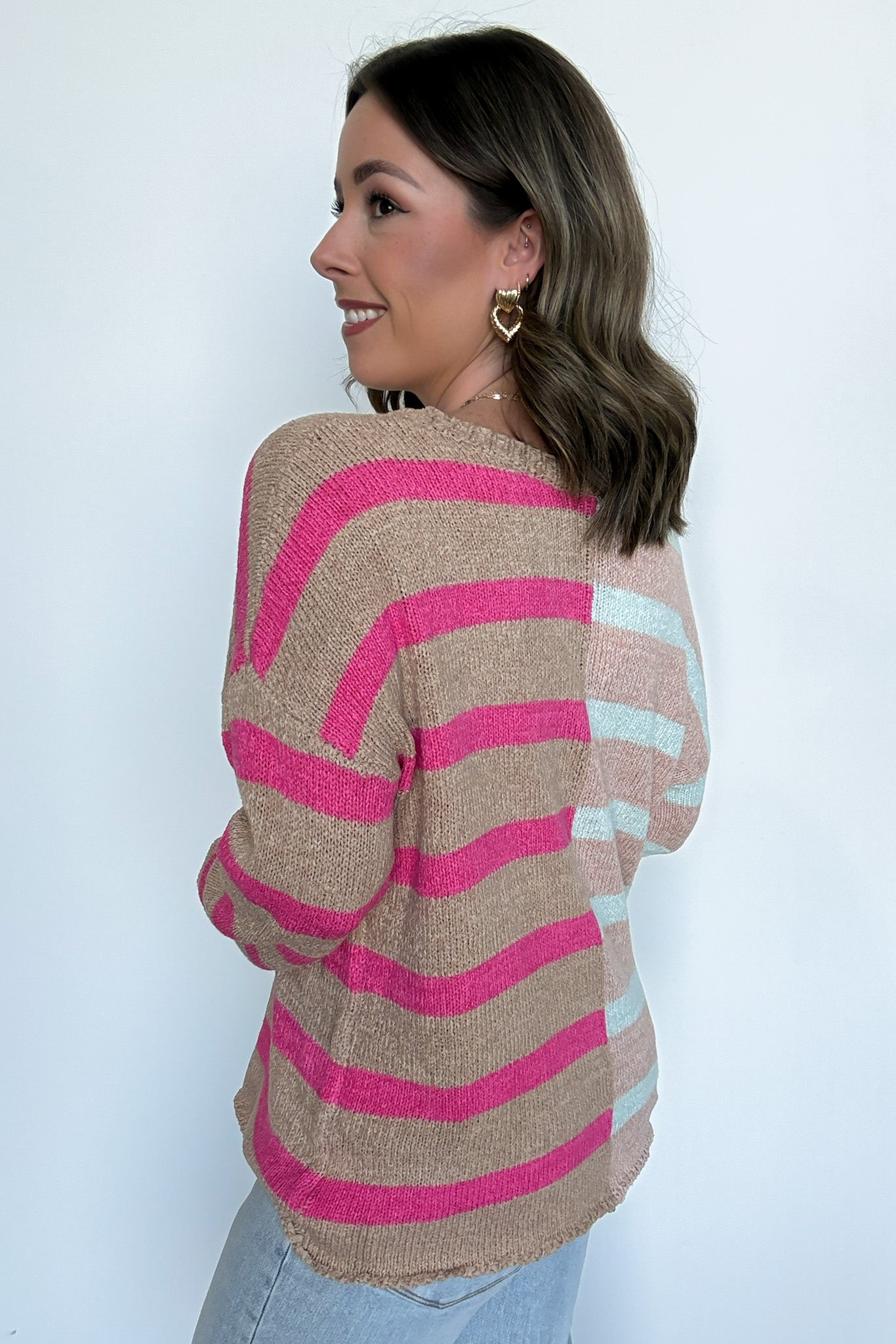  Simple Endeavor Color Block Striped Knit Sweater - Madison and Mallory