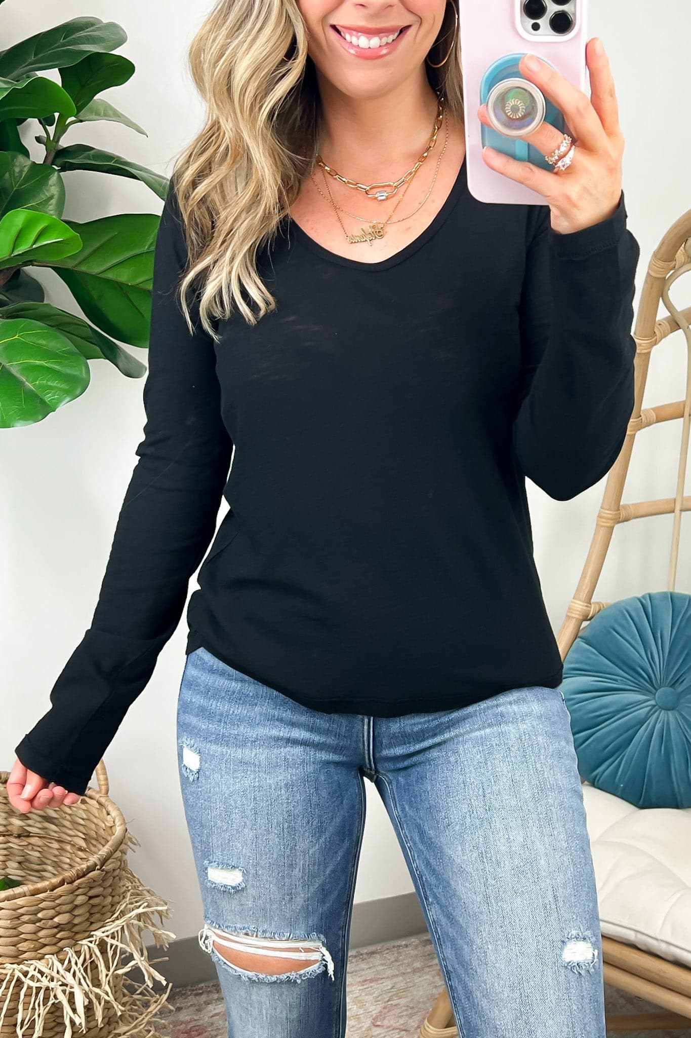 Simple Luck Long Sleeve Core Top - FINAL SALE - Madison and Mallory