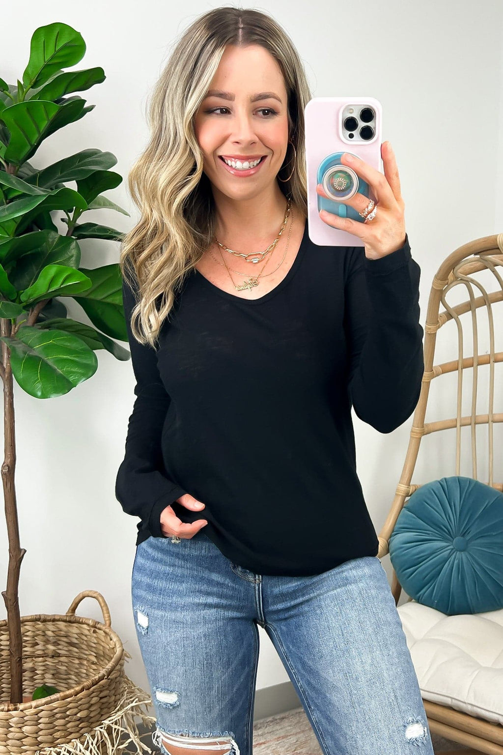 Simple Luck Long Sleeve Core Top - FINAL SALE - Madison and Mallory